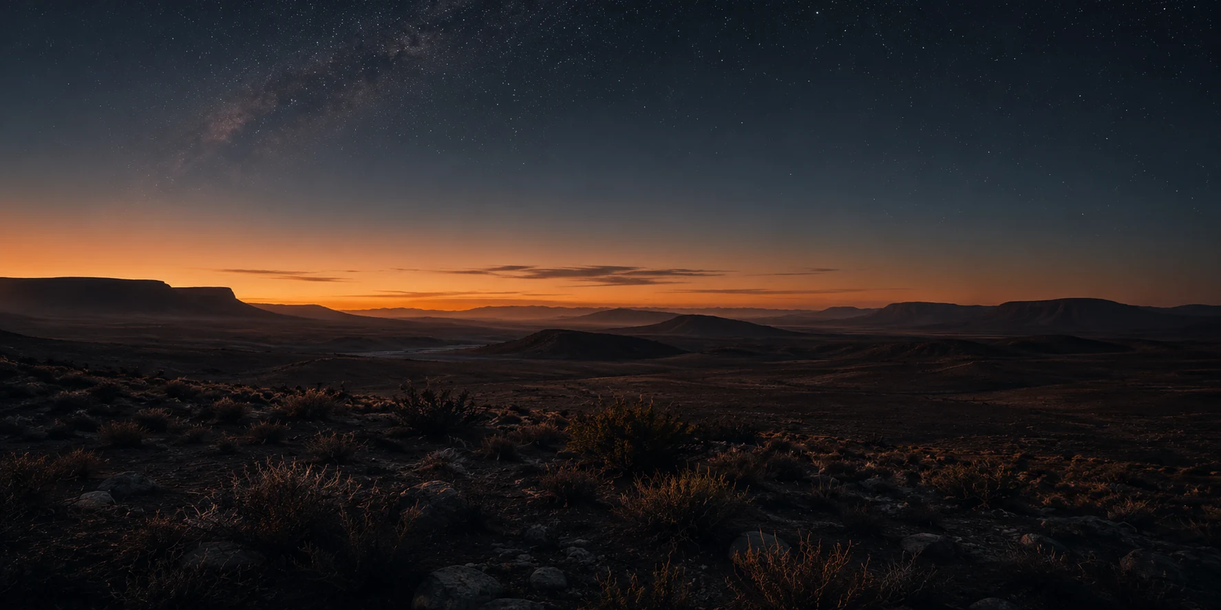 Future Crux guest experience concept in a quiet Karoo night landscape